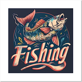 Fishing t-shirt Posters and Art